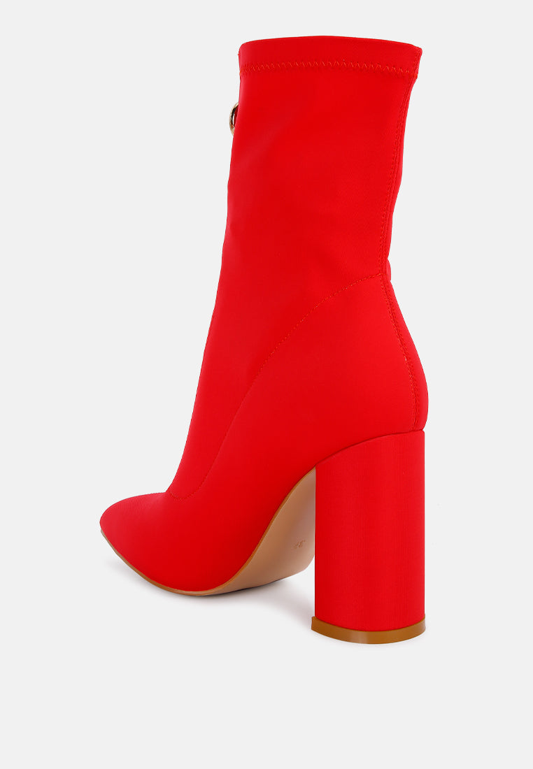 Bobbettes Block Heeled Microfiber Ankle Boot-2