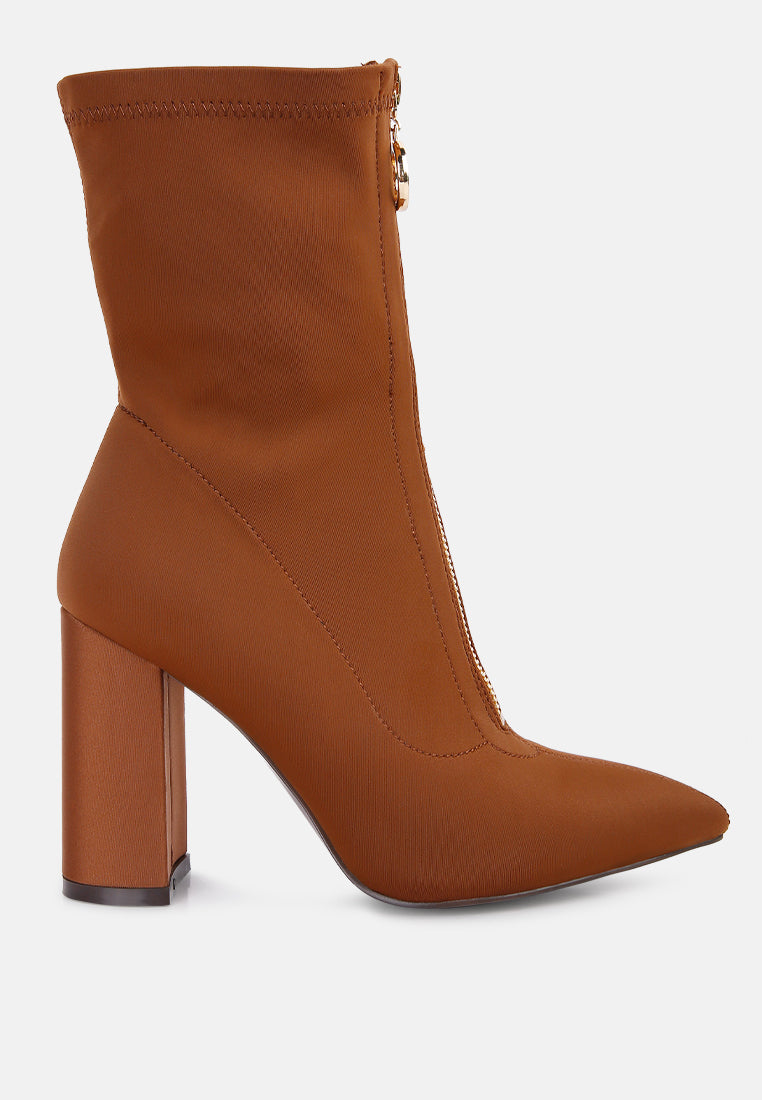 Bobbettes Block Heeled Microfiber Ankle Boot-5