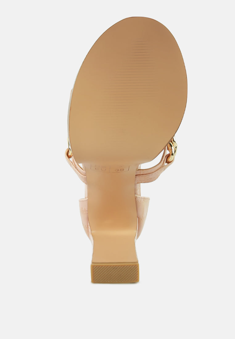 Bonita Metal Chain Zip Up Sandals-4