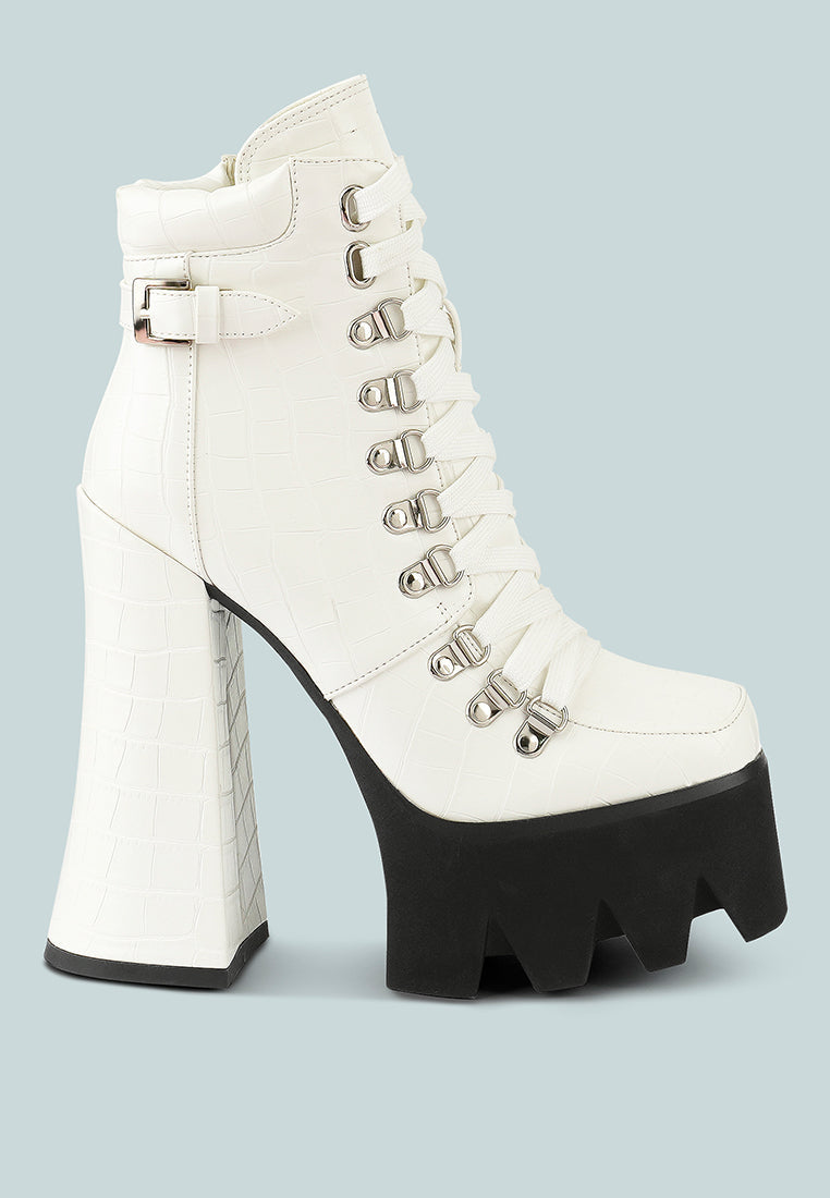 Boogie High Platform Lace Up Boots-0