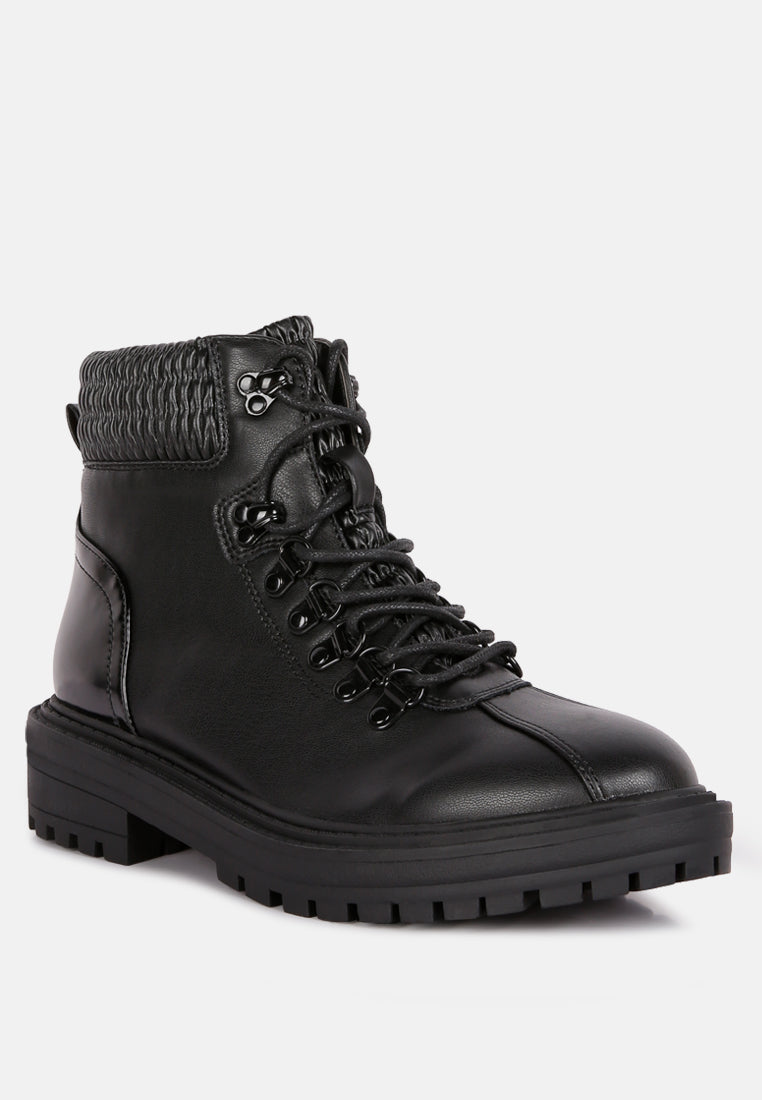 Boundless Faux Leather Ankle Boots-1