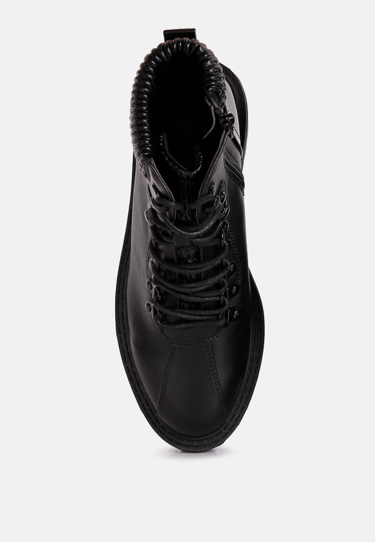 Boundless Faux Leather Ankle Boots-3