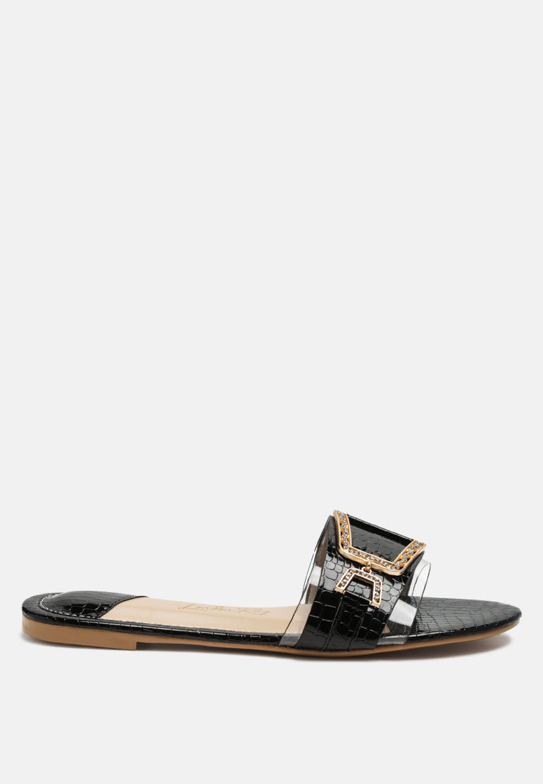 Brillo Jewel Croc Flats-6