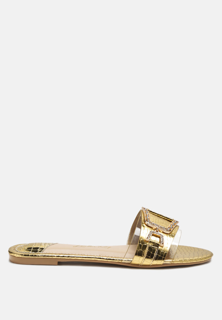 Brillo Jewel Croc Flats-0