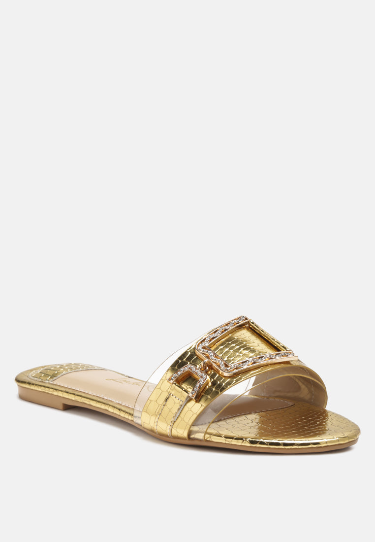 Brillo Jewel Croc Flats-1
