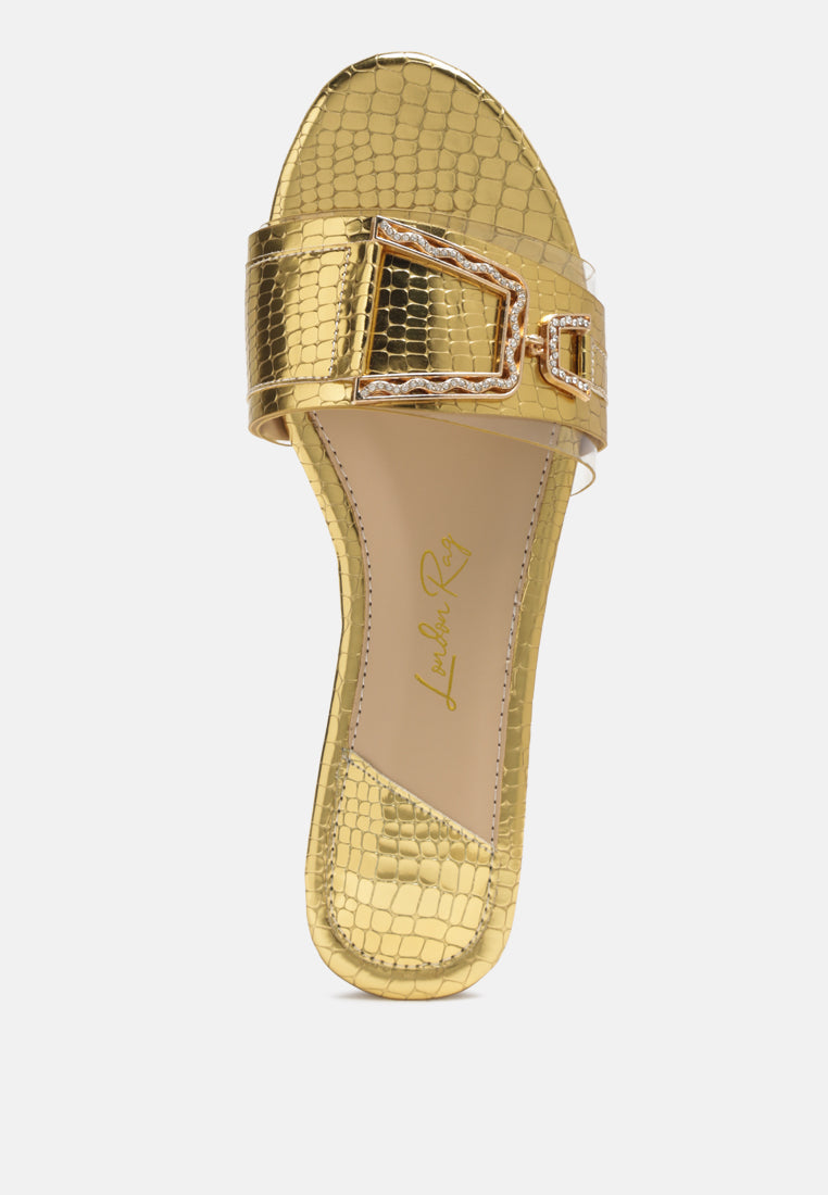 Brillo Jewel Croc Flats-3