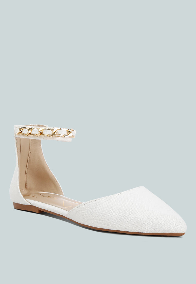 Buqisi Chain Embellished Flat Sandals-2