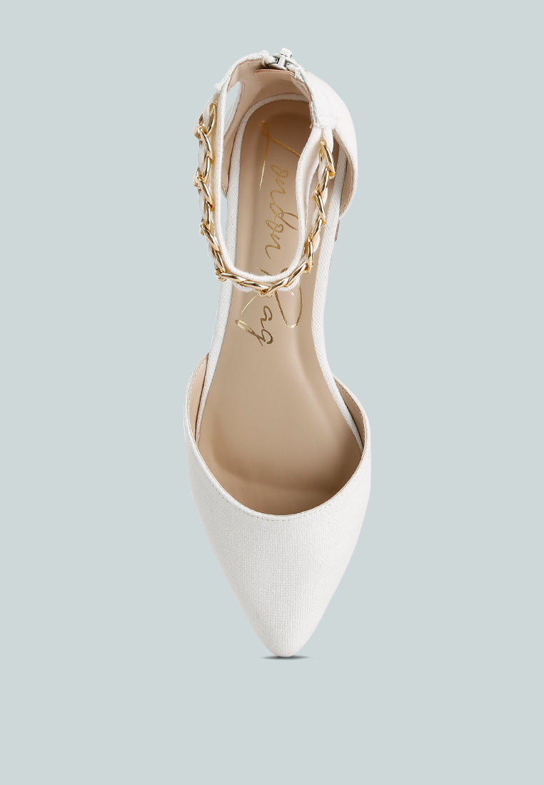 Buqisi Chain Embellished Flat Sandals-4