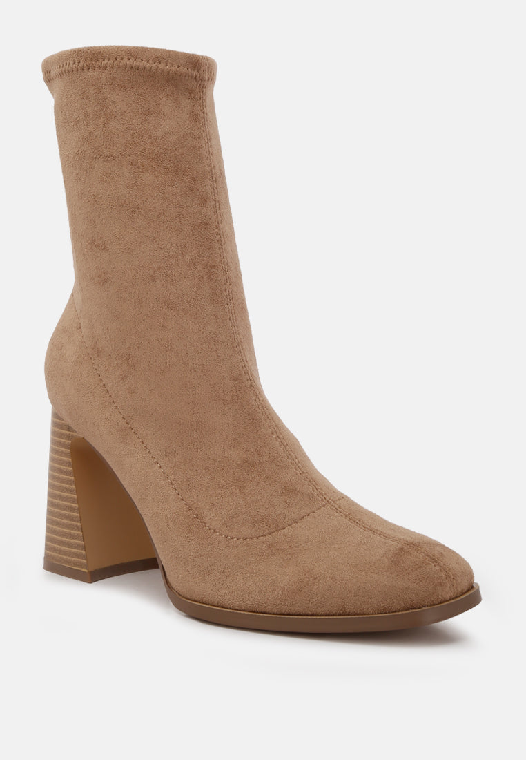 Candid High Ankle Flared Block Heel Boots-1
