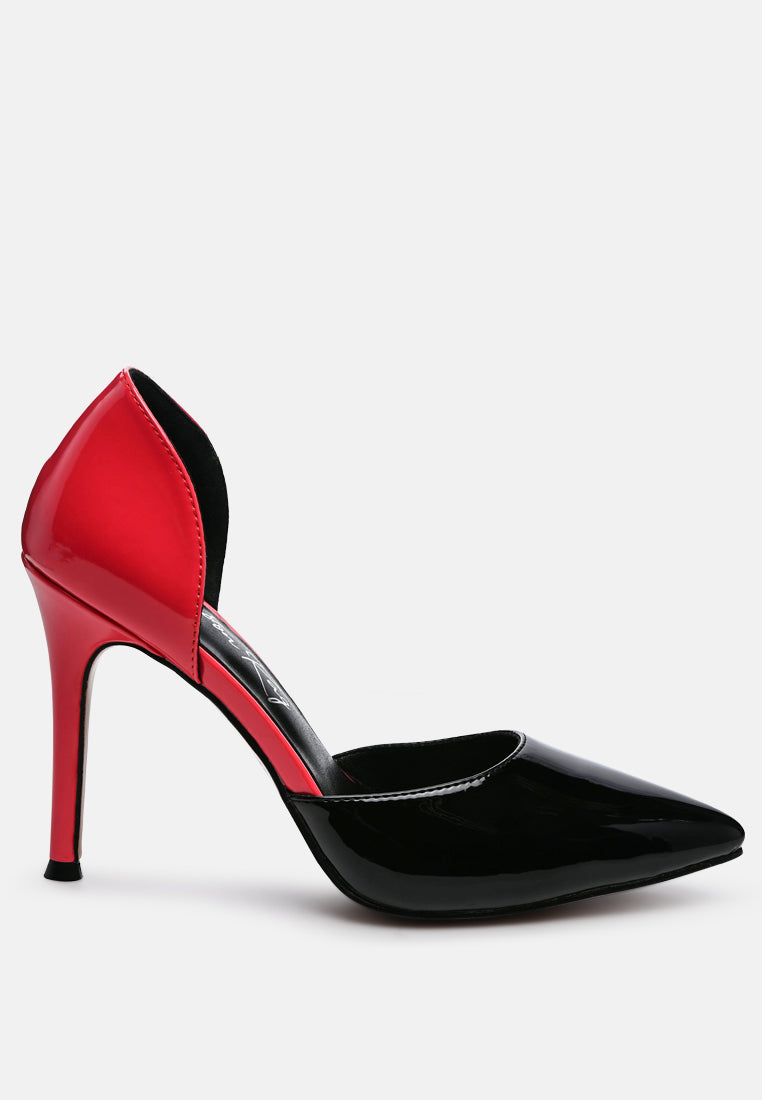 Candy Cane Patent Faux Leather High Heel Pumps-5