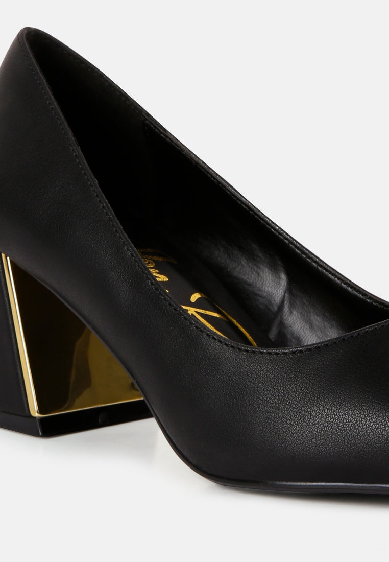 Casey Metallic Detail Block Heel Pumps By RAG-1