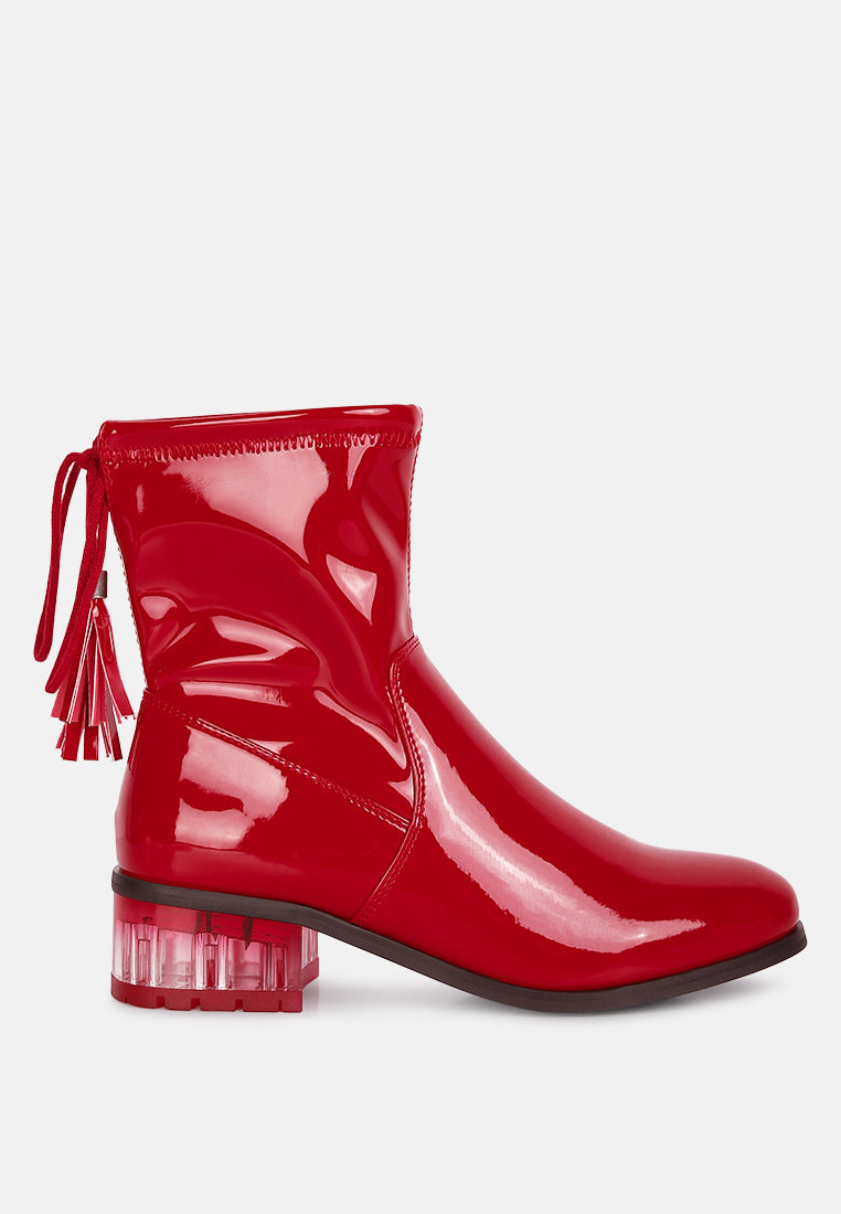 Cheer Leader Tassels Detail Ankle Boots-0
