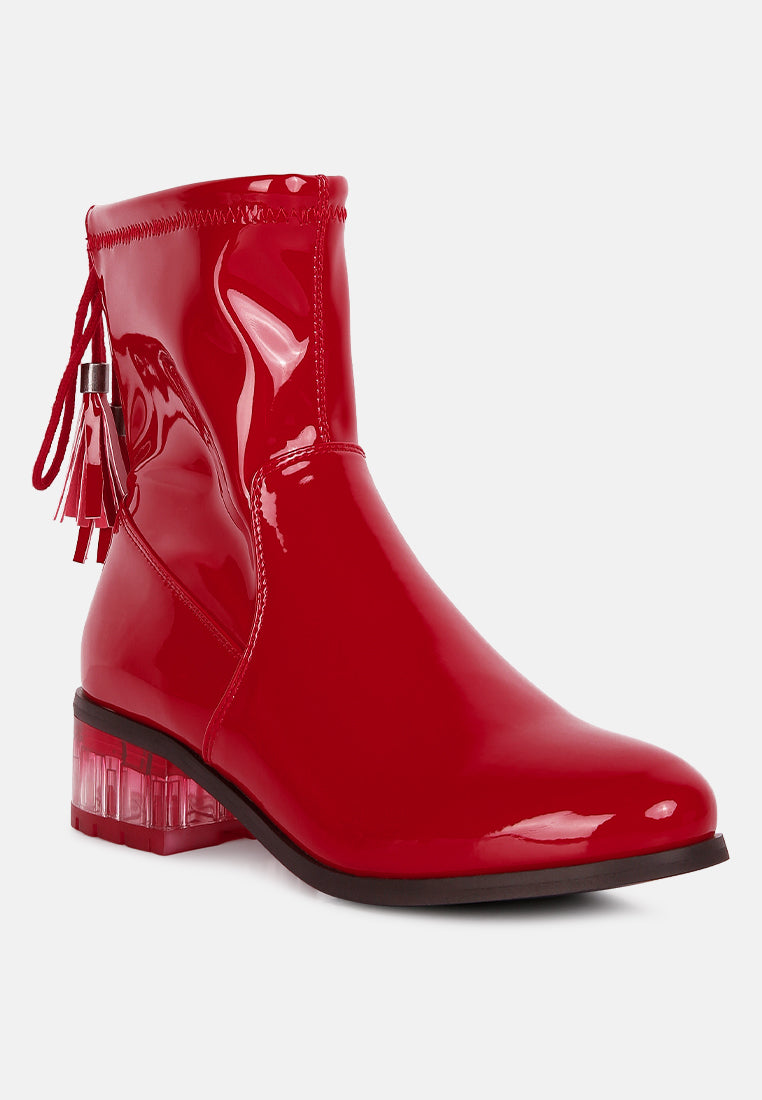 Cheer Leader Tassels Detail Ankle Boots-1