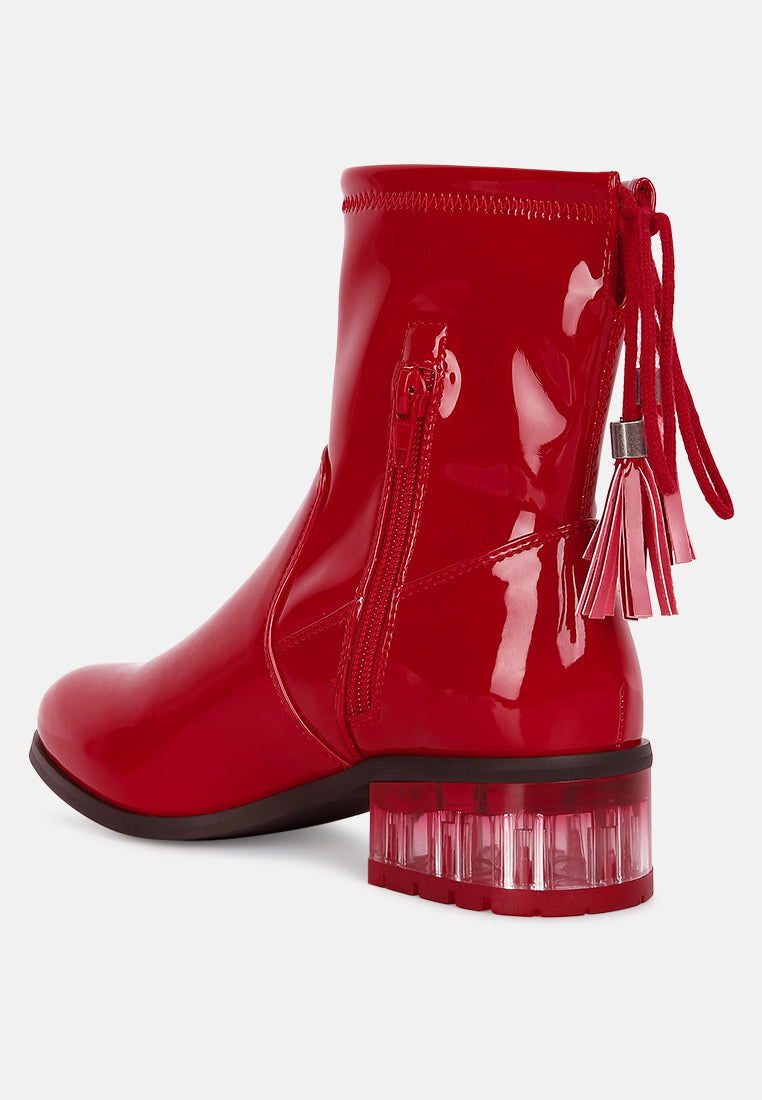 Cheer Leader Tassels Detail Ankle Boots-2