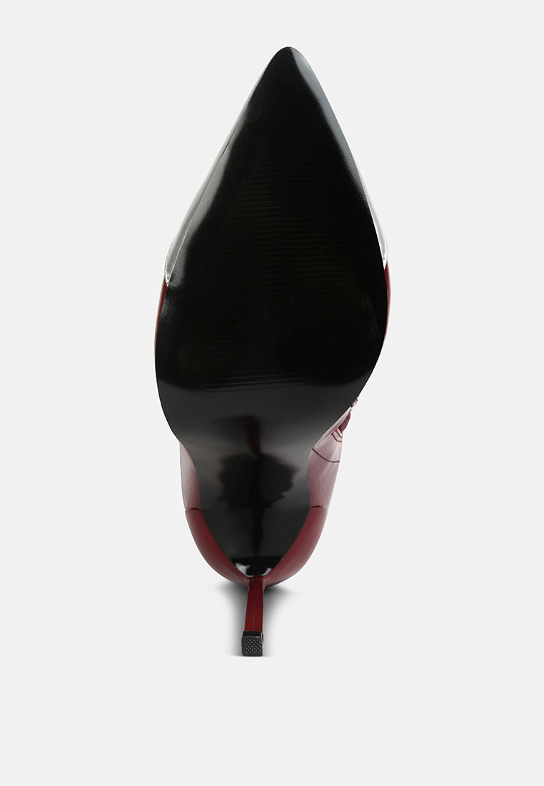 Chimes High Heel Patent Long Boots-4