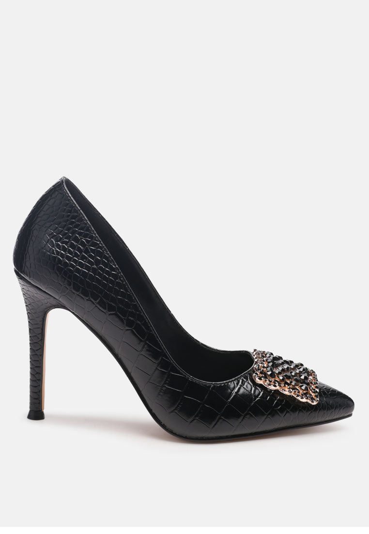 Cirrus Diamante Embellished Brooch Pumps-5