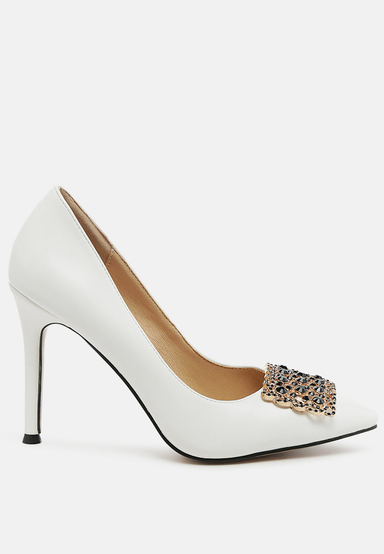 Cirrus Diamante Embellished Brooch Pumps-0