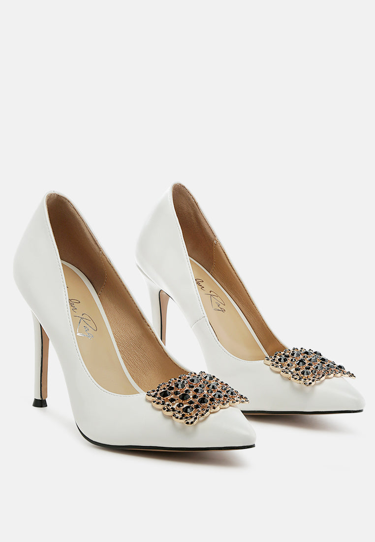 Cirrus Diamante Embellished Brooch Pumps-1