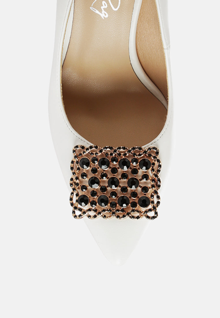Cirrus Diamante Embellished Brooch Pumps-3