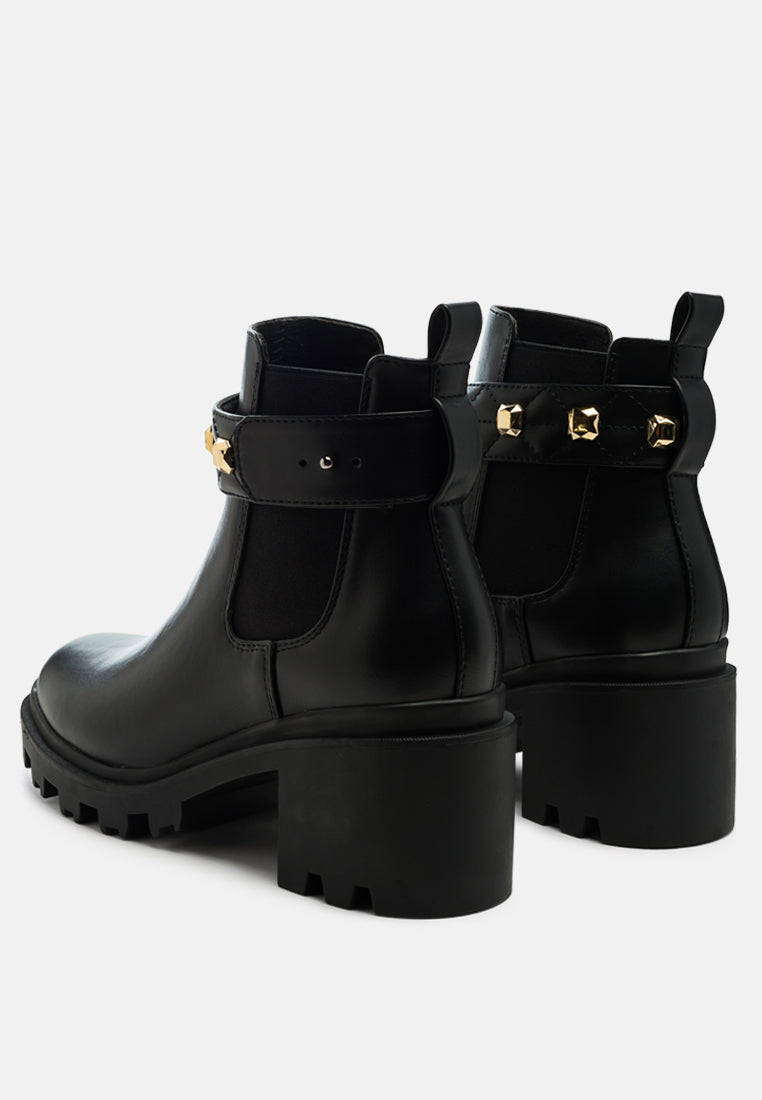 Cleopa Metallic Stud Embellished Chelsea Boots-3