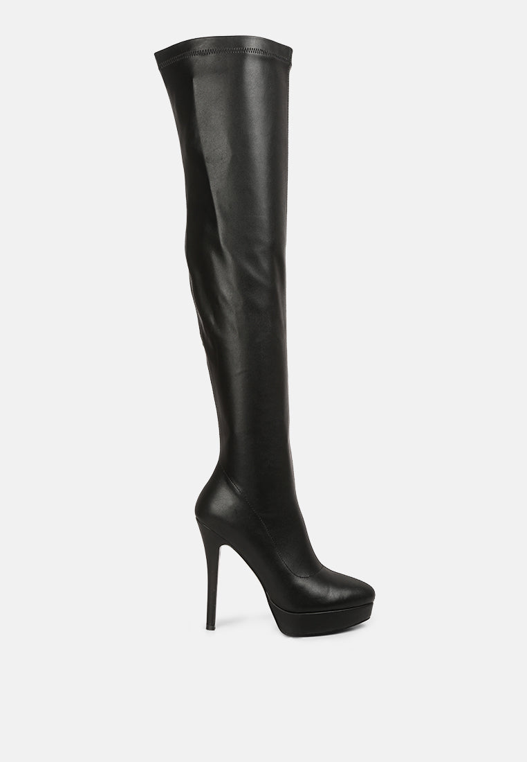 Confetti Stretch Pu High Heel Long Boots-2