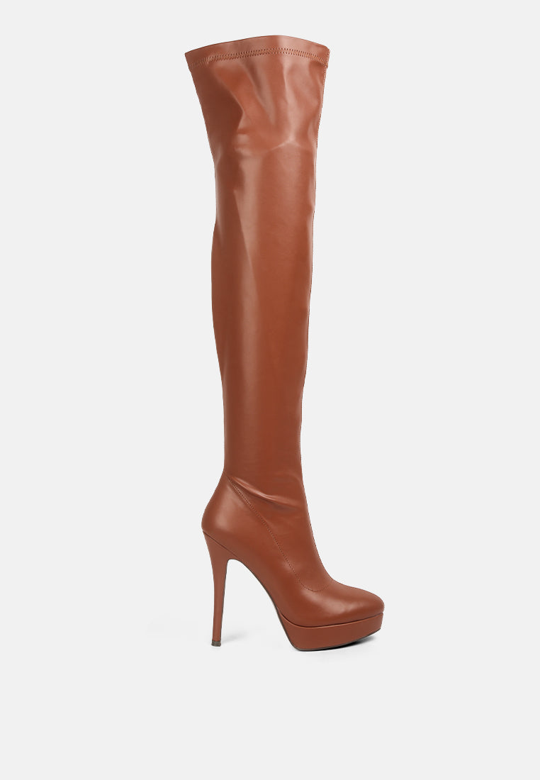Confetti Stretch Pu High Heel Long Boots-0