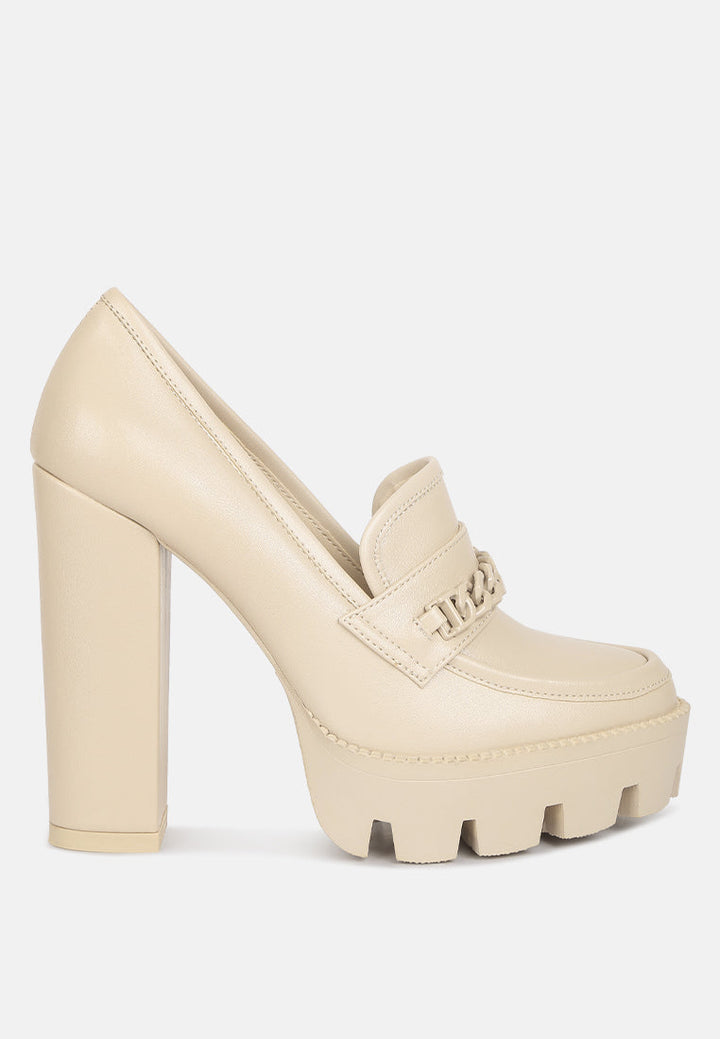 Corinne Chain Embellished Chunky Loafers-7