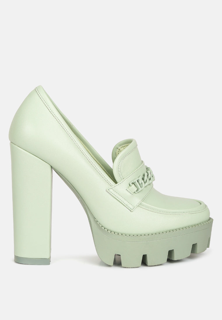 Corinne Chain Embellished Chunky Loafers-6