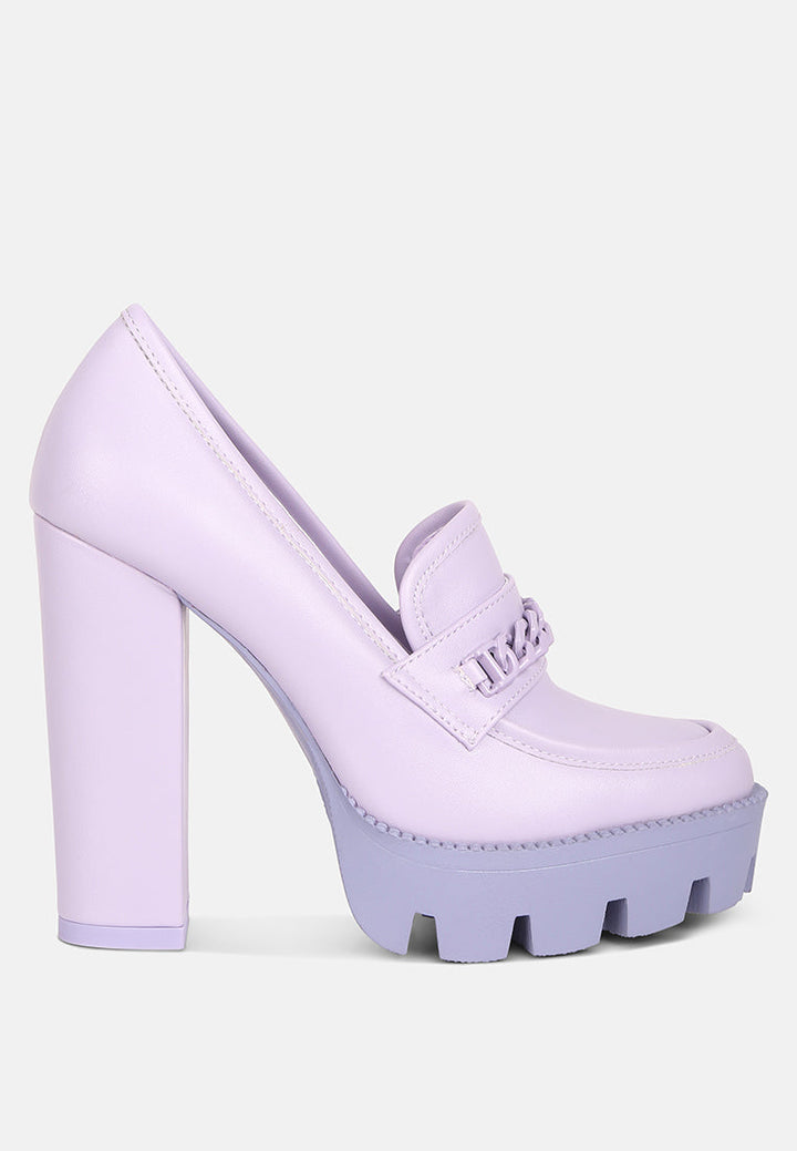 Corinne Chain Embellished Chunky Loafers-0