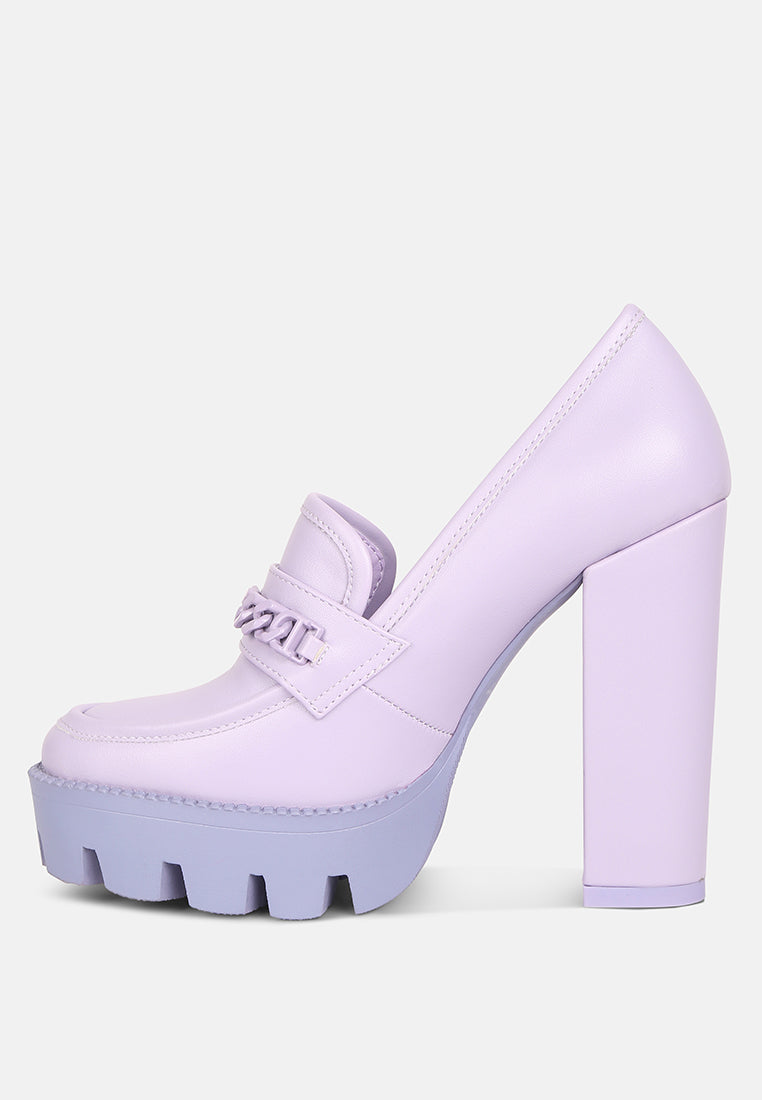 Corinne Chain Embellished Chunky Loafers-2