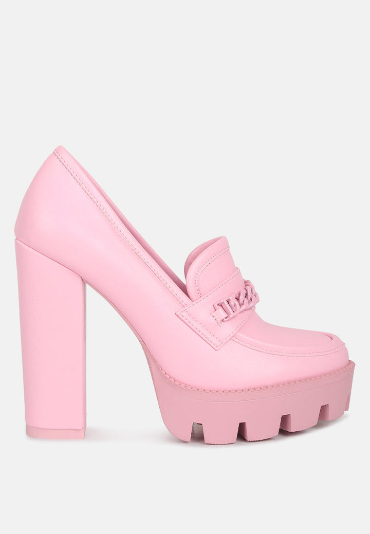 Corinne Chain Embellished Chunky Loafers-5