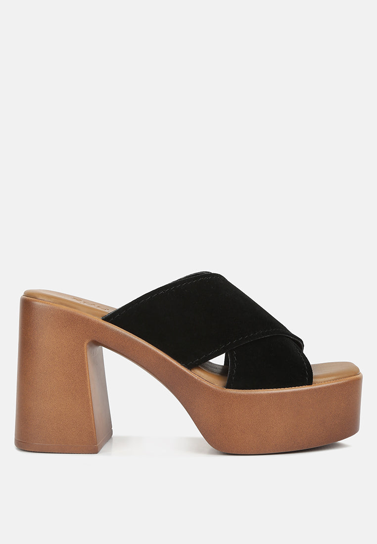 Matrix Criss Cross Strap Block Heel Sandals-6