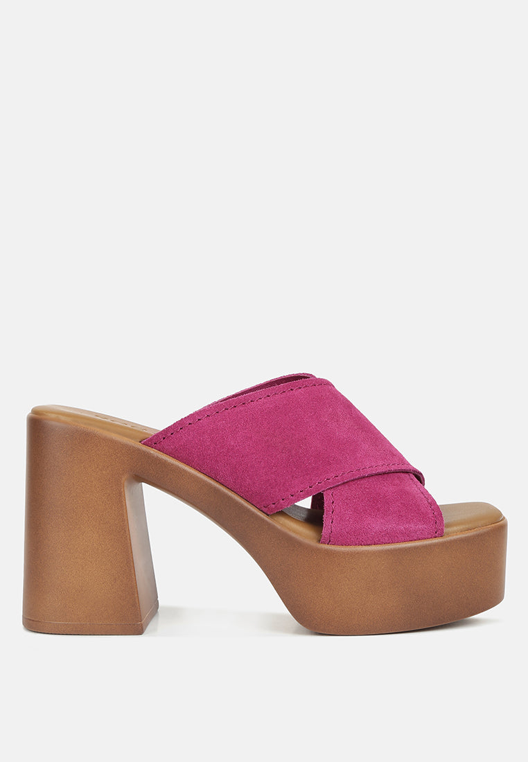 Matrix Criss Cross Strap Block Heel Sandals-0