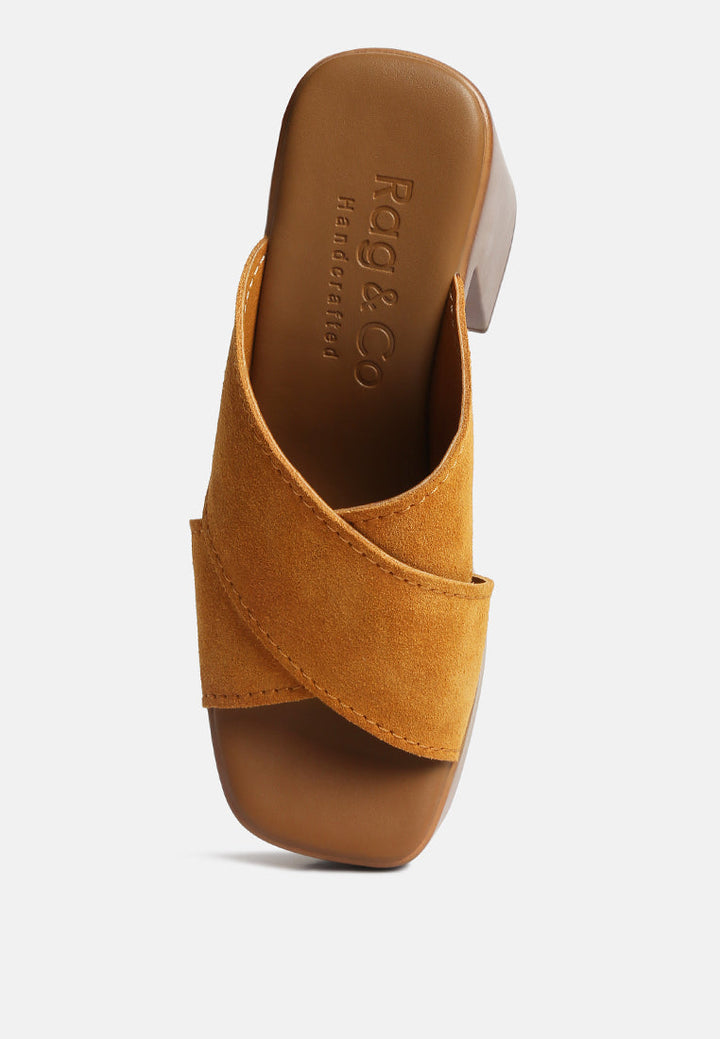 Matrix Criss Cross Strap Block Heel Sandals-4