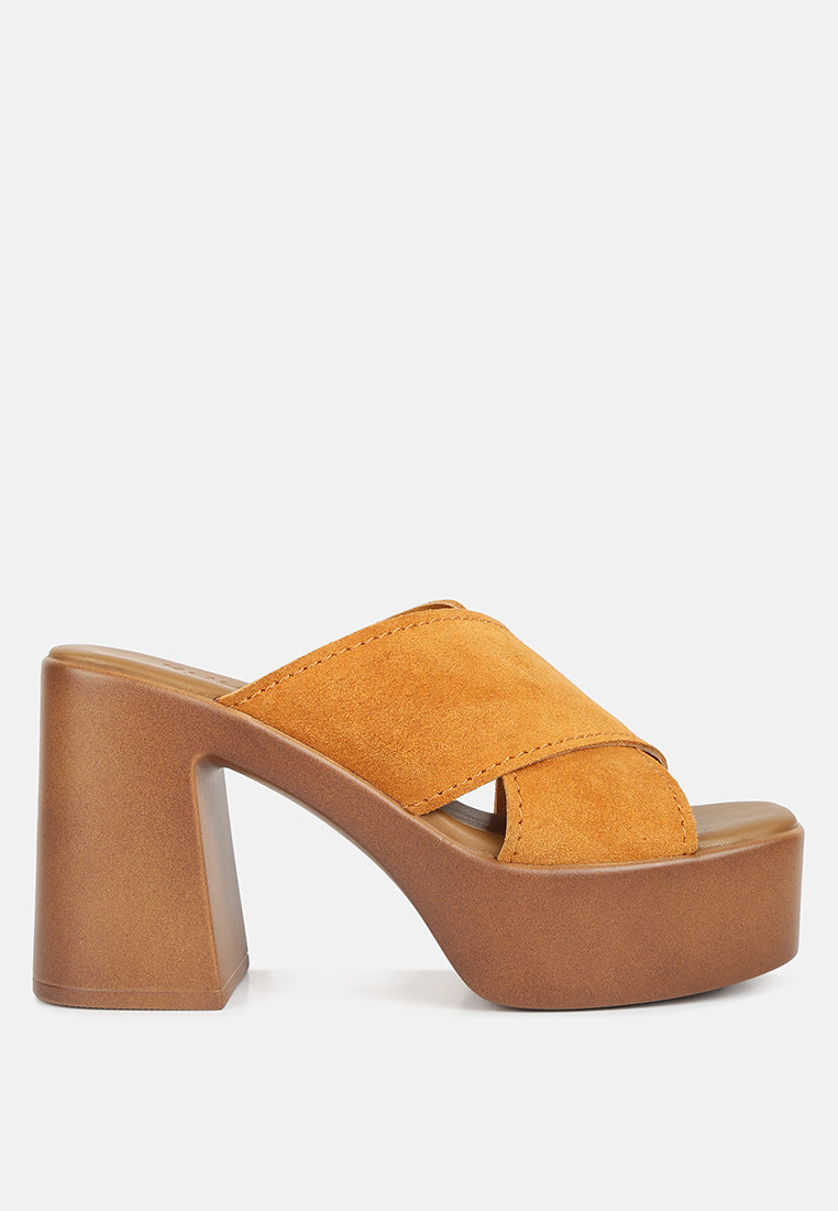 Matrix Criss Cross Strap Block Heel Sandals-5