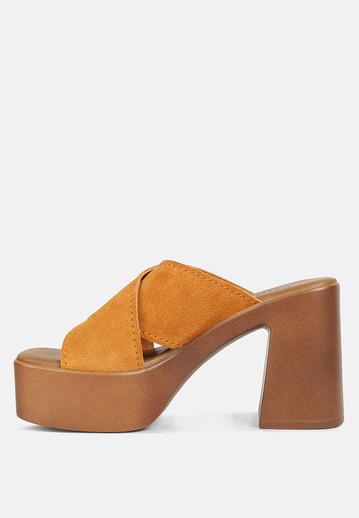 Matrix Criss Cross Strap Block Heel Sandals-2