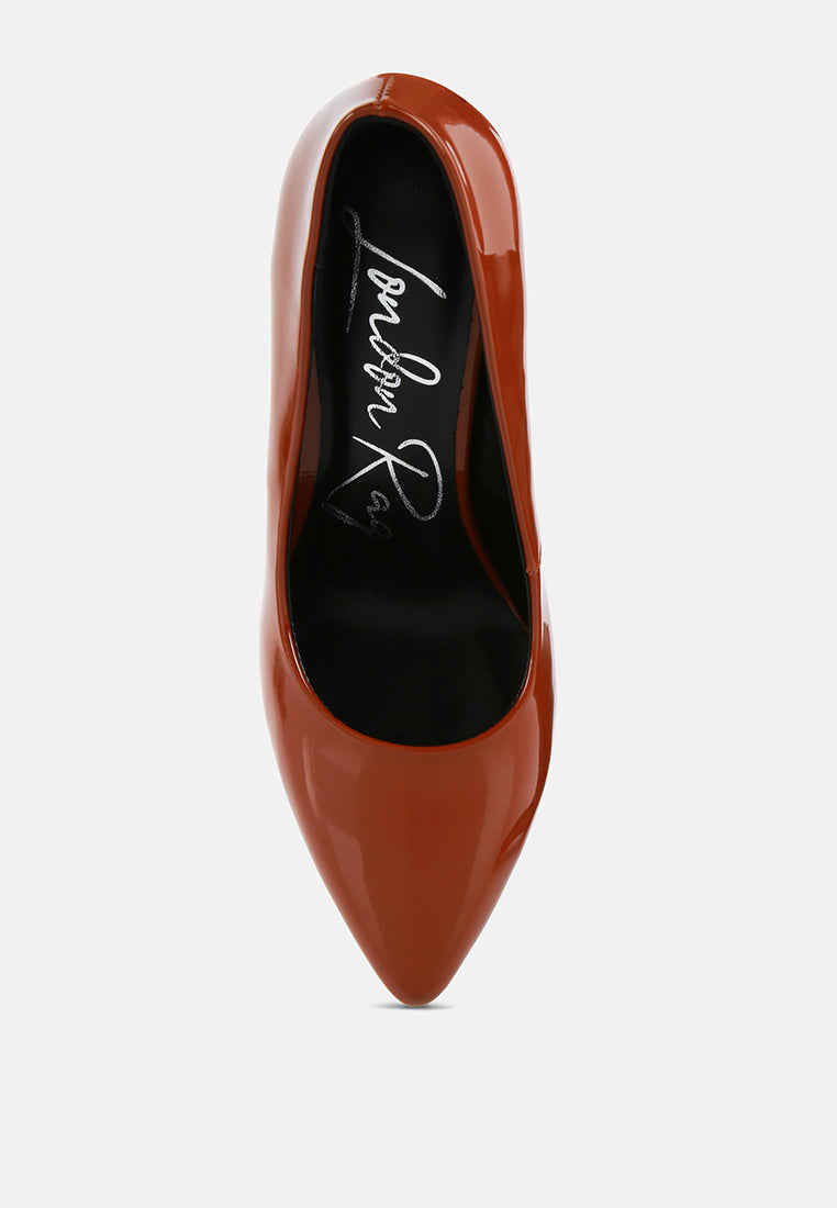 Cuddles Patent Faux Leather Platform Stiletto Pumps-3