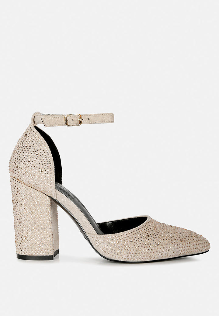 Culver Microfiber Diamante Block Heeled Sandal-0