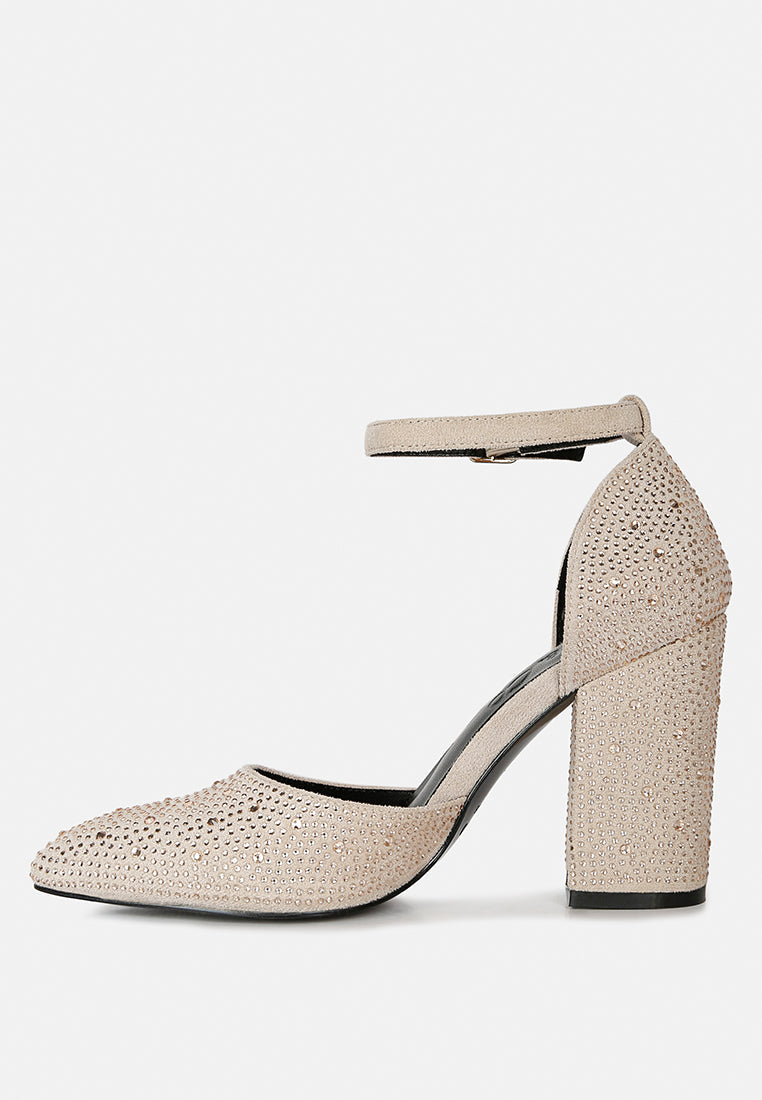 Culver Microfiber Diamante Block Heeled Sandal-2