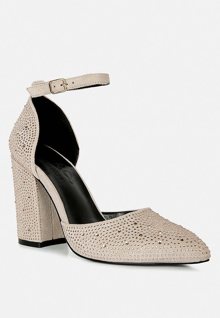 Culver Microfiber Diamante Block Heeled Sandal-1