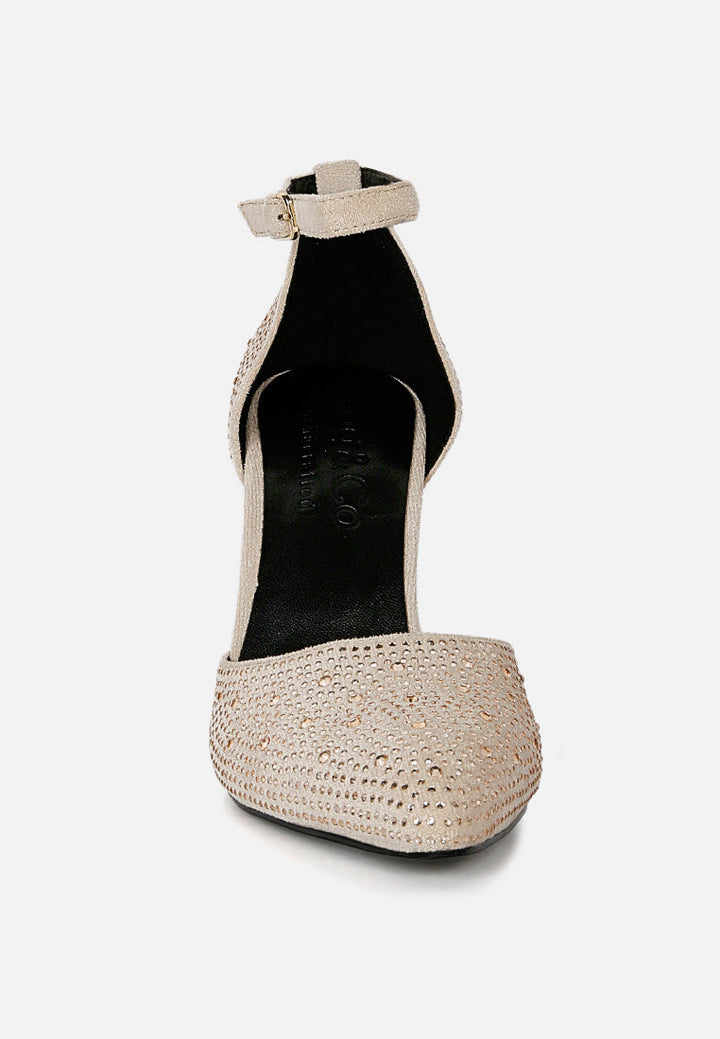 Culver Microfiber Diamante Block Heeled Sandal-3