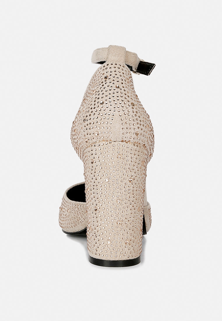 Culver Microfiber Diamante Block Heeled Sandal-4
