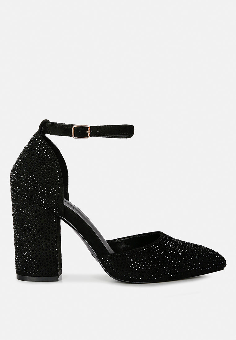Culver Microfiber Diamante Block Heeled Sandal-6