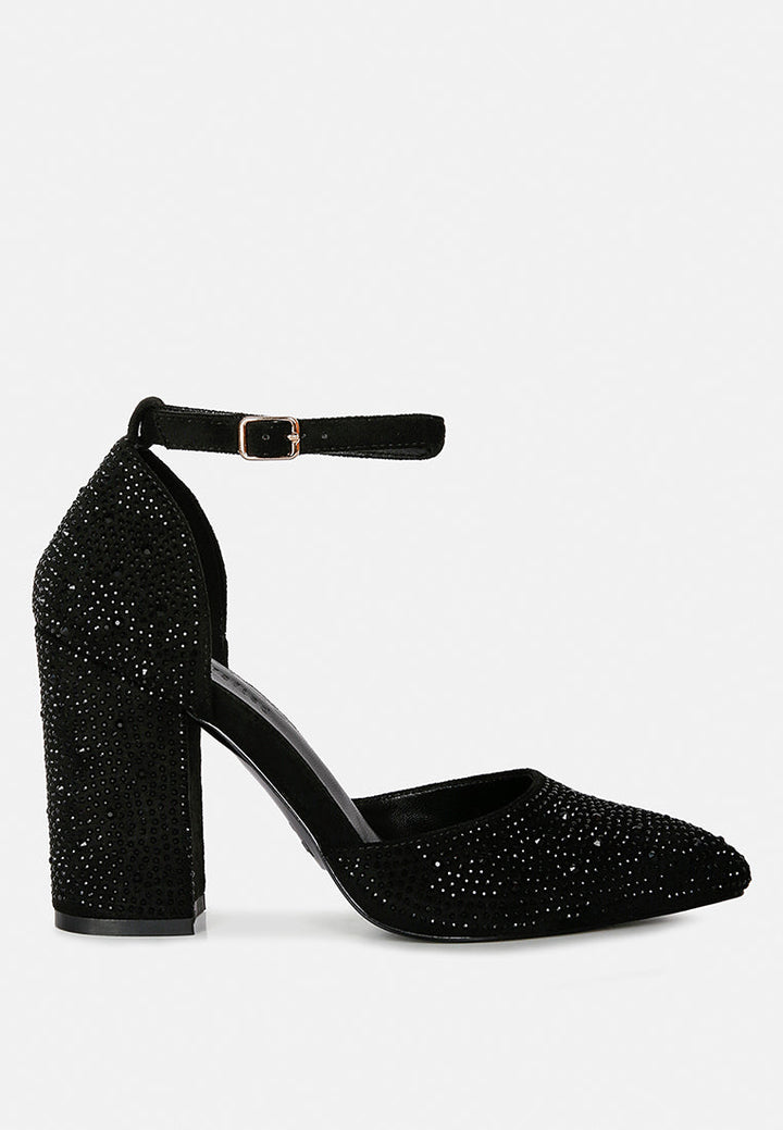 Culver Microfiber Diamante Block Heeled Sandal-6