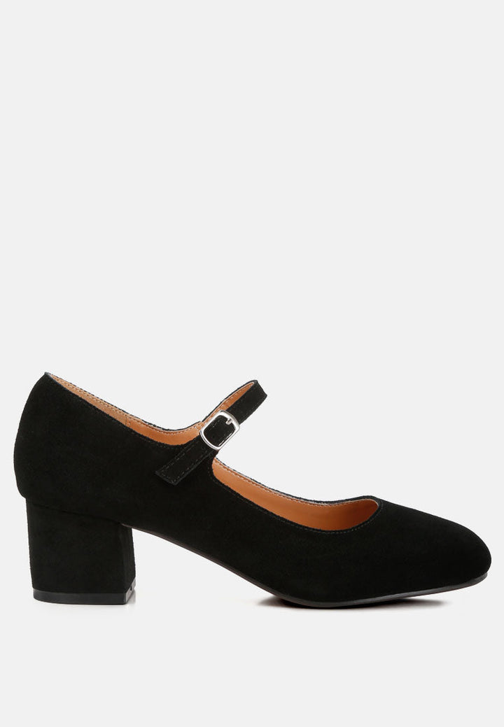 Dallin Suede Block Heel Mary Janes-6