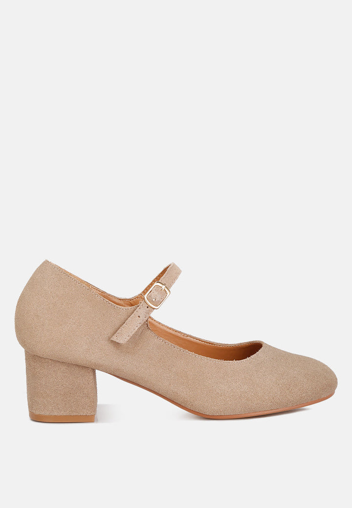 Dallin Suede Block Heel Mary Janes-0