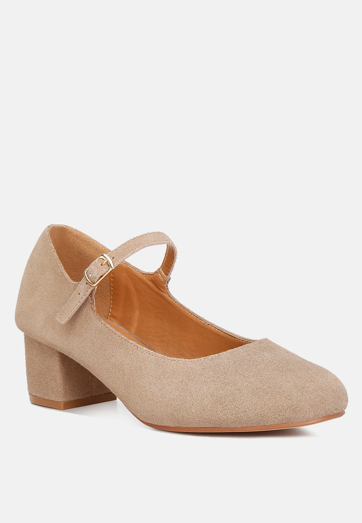 Dallin Suede Block Heel Mary Janes-1