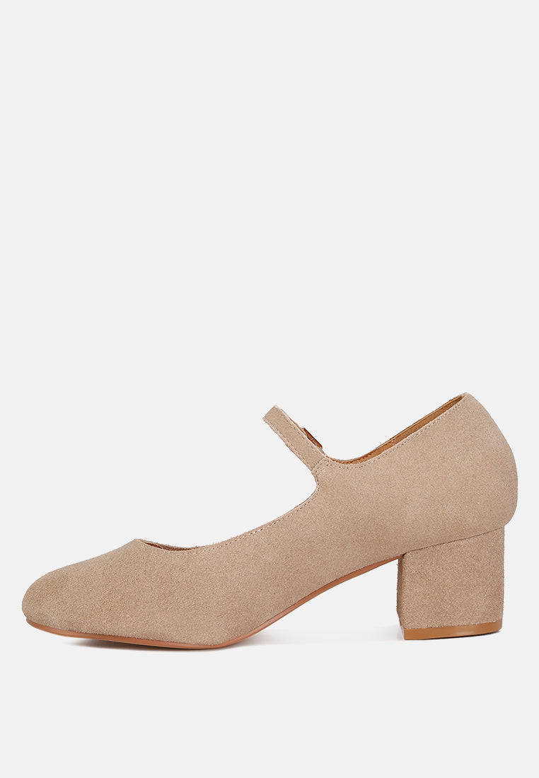 Dallin Suede Block Heel Mary Janes-2