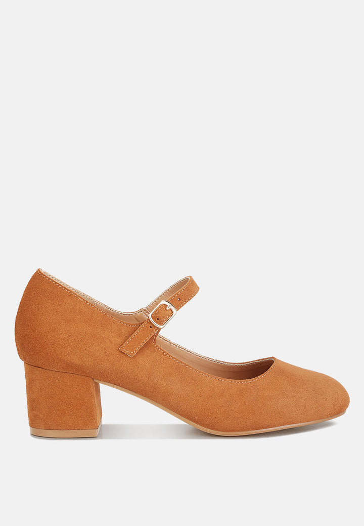 Dallin Suede Block Heel Mary Janes-5