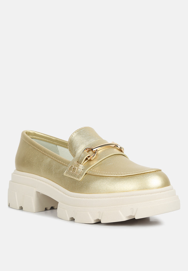 Darlina Metallic Platform Loafers-1